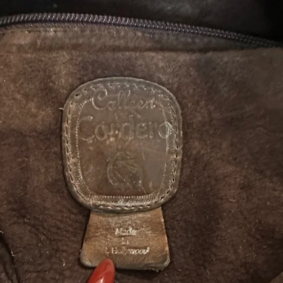 Brown Suede Shoulder Bag with Embellished Strap - Picture 4 of 6